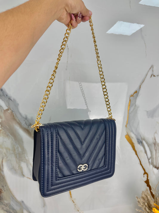 Bolso acolchado marino